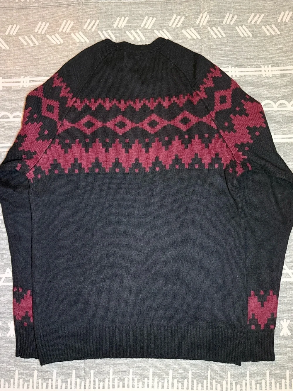 Recent Vintage Saks Fifth Avenue Men's Crewneck Sweater with Fair Isle Pattern